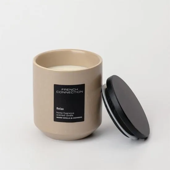 French Connection Stone Collection Warm Vanilla & Cashmere Candle 224G
