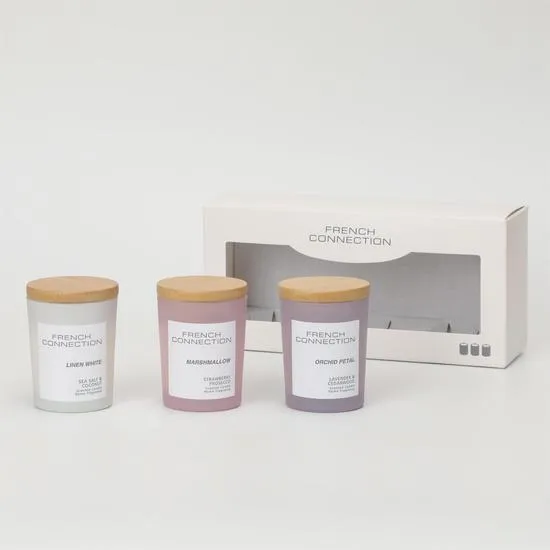 French Connection Pastel Collection Trio Of Candles Gift Set 3 50g