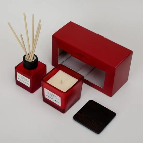 French Connection Autumn Collection Ruby Cherry & Merlot Diffuser + Candle Gift Set 100ml
