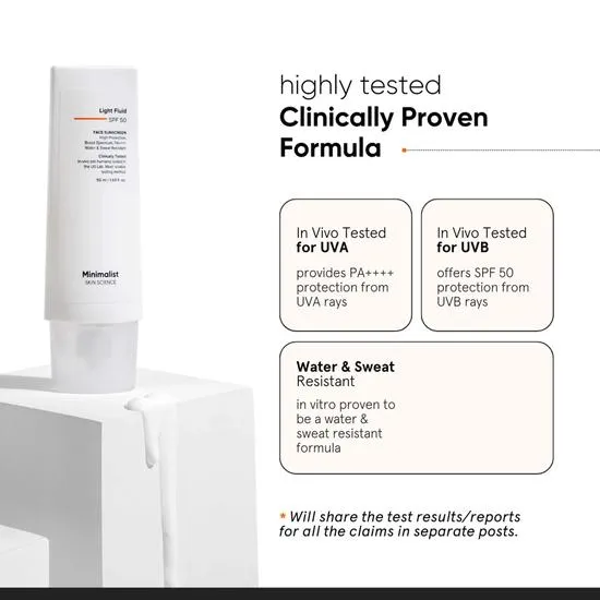 Minimalist Light Fluid SPF 50 Face Sunscreen 50ml