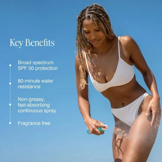 Coola Classic Body Sunscreen Spray SPF 50 Fragrance-Free 177ml