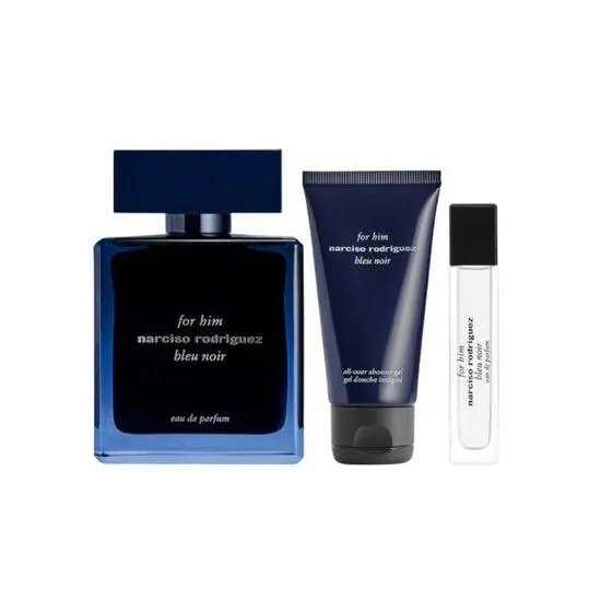 Narciso Rodriguez Bleu Noir Eau De Parfum Men's Aftershave Gift Set 100ml Eau De Parfum + 50ml Shower Gel + 10ml Eau De Parfum
