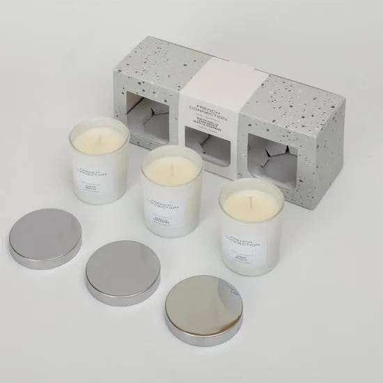 French Connection White Collection Trio Of Candles Gift Set 64G