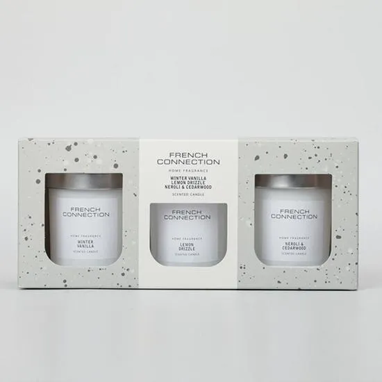 French Connection White Collection Trio Of Candles Gift Set 64G
