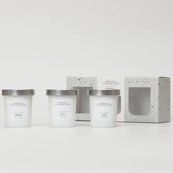 French Connection White Collection Trio Of Candles Gift Set 64G