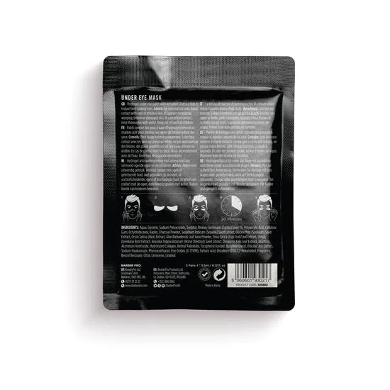 BeautyPro BARBER PRO UNDER EYE MASK With Activated Charcoal & Volcanic Ash 3 Pairs
