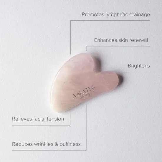 Anara Skincare Rose Quartz Crystal Gua Sha