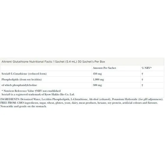 Altrient Liposomal Setria Glutathione Sachets 1 Sachet