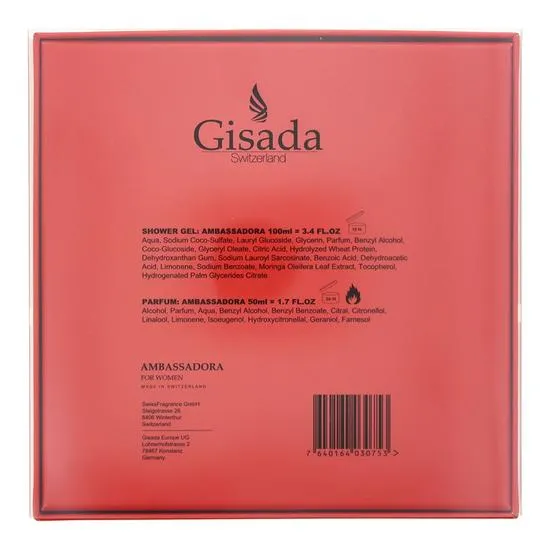 Gisada Ambassadora Eau De Parfum 50ml + Shower Gel 100ml Gift Set 50ml
