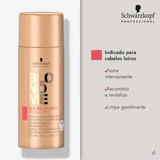 Schwarzkopf Blondme All Blondes Rich Shampoo Travel Pack 50ml