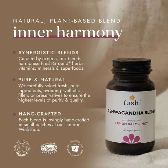 Fushi Herbal & Vitamin Blends Ashwagandha With Vegan MCT Extract 60 Capsules
