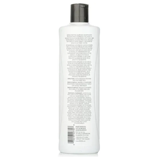Nioxin Derma Purifying System 3 Cleanser Shampoo Coloured Hair, Light Thinning, Colour Safe 500ml