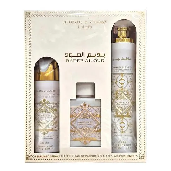 Lattafa Bade'e Al Oud Honor & Glory For Unisex Gift Set 3 Piece