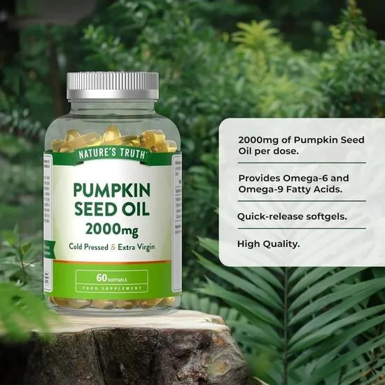 Nature's Truth Pumpkin Seed Oil 2000mg Softgels 60 Softgels