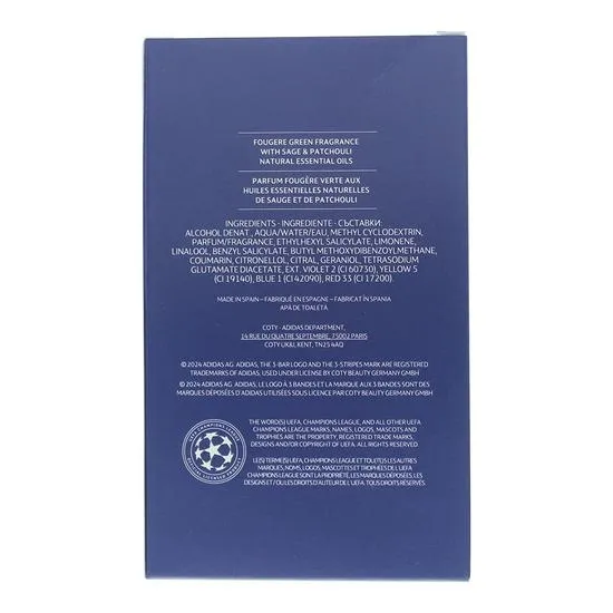 Adidas Champions League Goal Eau De Toilette 100ml