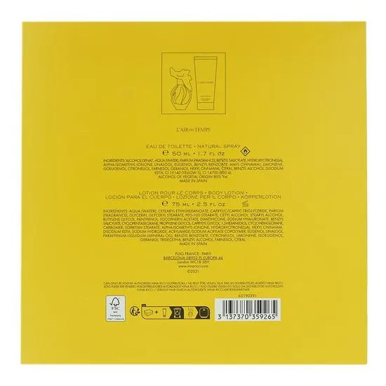 Nina Ricci L'air Du Temps Eau De Toilette Gift Set 100ml Eau De Toilette + 75ml Body Lotion