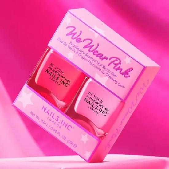Nails Inc We Wear Pink Bubblegum Scented Nail Polish Duo