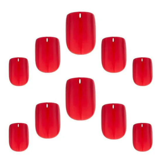 Elegant Touch Petite Squoval Nails Red Rose