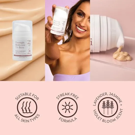 He-Shi Overnight Hyaluronic Skin Firming Gradual Tan Balm 50ml