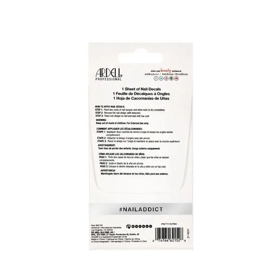 Ardell Nail Addict Nail Art Decals Pretty in Pink