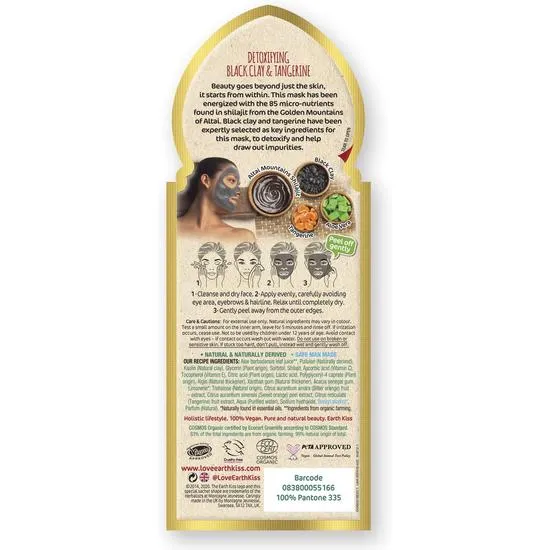 Earth Kiss Inspirations Detoxifying Organic Clay Peel Off Mask With Shilajit, Black Clay & Tangerine To Detoxify Your Skin 10ml