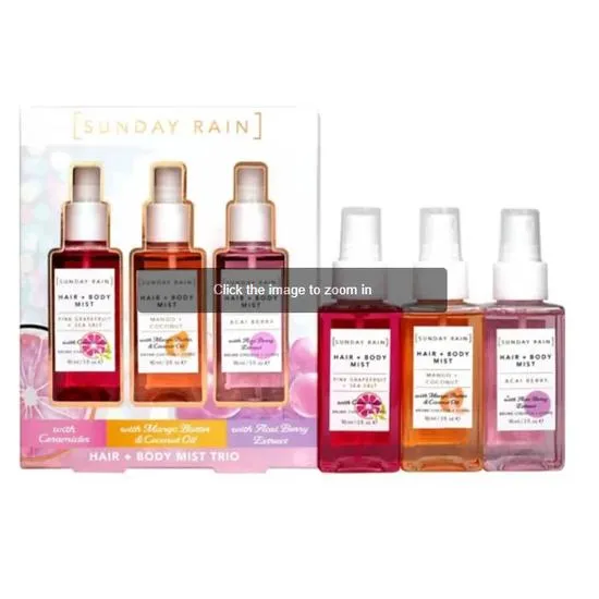 Sunday Rain Hair & Body Mist Trio