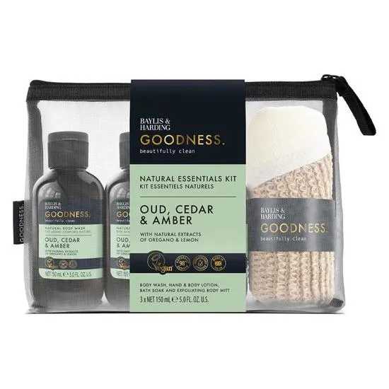 Baylis & Harding Goodness Oud, Cedar & Amber Essentials Gift Set