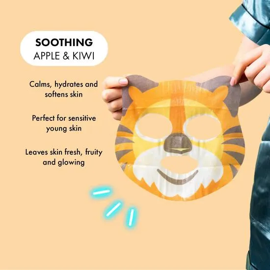 7th Heaven Go Wild Pamper Box Skin Care Gift Set 6 Printed Animal Face Masks and 1 Panda Headband