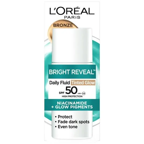 L'Oreal Paris Bright Reveal Daily Fluid Tinted Glow SPF 50 Bronze 50ml