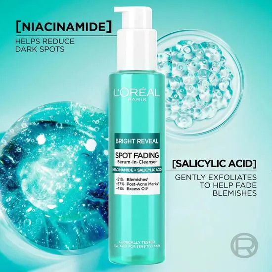 L'Oreal Paris Bright Reveal Spot Fading Serum In Cleanser 150ml