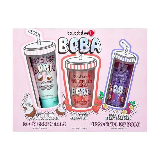 Bubble T Boba Tea Bathroom Essentials Gift Set Set of 3