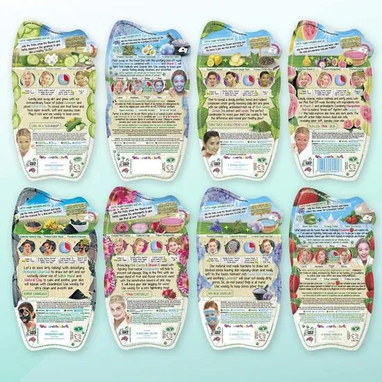 Montagne Jeunesse 7th Heaven Beauty Box Of Treats Gift Pack With 8 Facial Skin Care Masks Includes a Decorated Keepsake Box and Cleansing Face Cloth