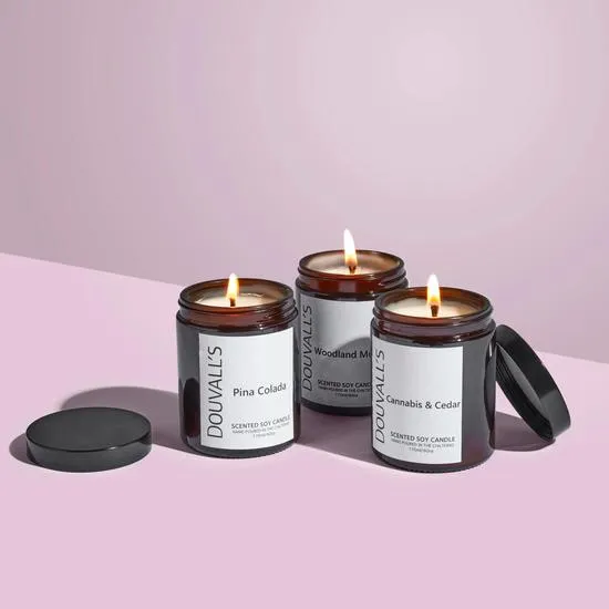 Douvall's Eco Soy Wax Scented Candles Cannabis & Cedar