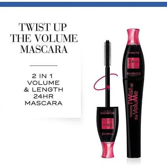 Bourjois Twist Up The Volume 2-In-1 Volume & Length 24hr Mascara 23 Black