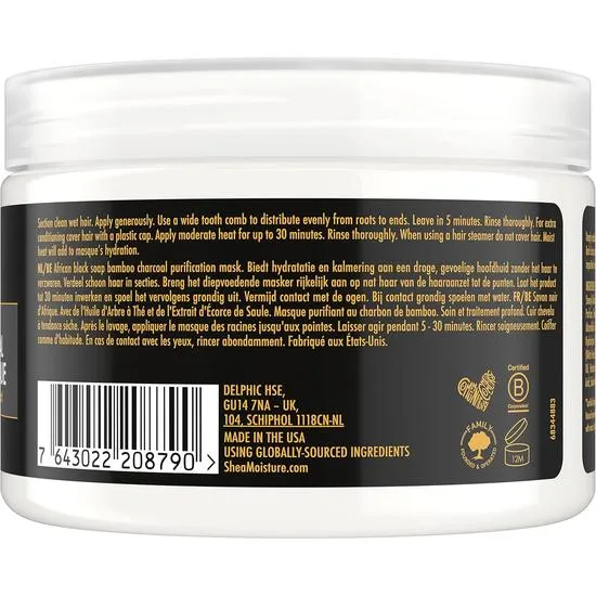 Shea Moisture African Black Soap Bamboo Charcoal Purification Masque 340g