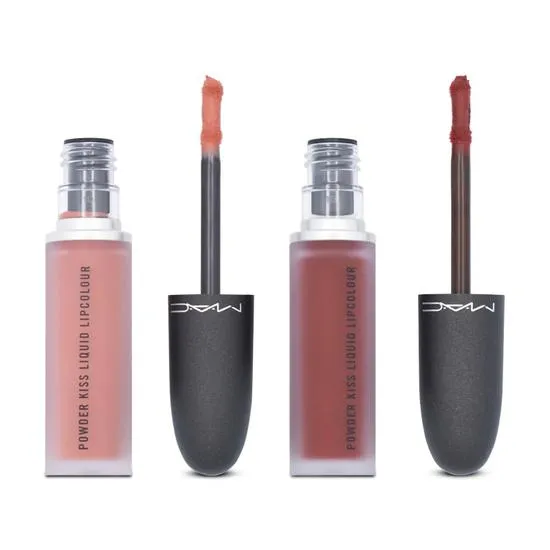 MAC Powder Kiss Liquid Lipstick Duo Red & Nude Set 2 x 5ml