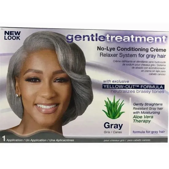Johnson Products Gentle Treatment No Lye Conditioning Creme Relaxer For Grey Hair 1 Application / Gray Hair
