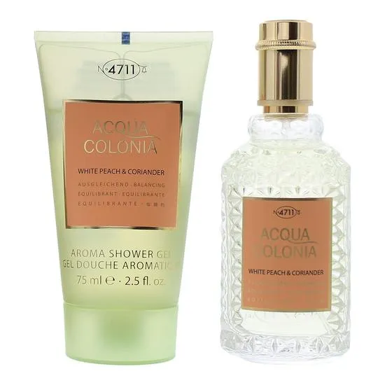 4711 Acqua Colonia White Peach & Coriander Gift Set 50ml Eau De Cologne + 75ml Shower Gel