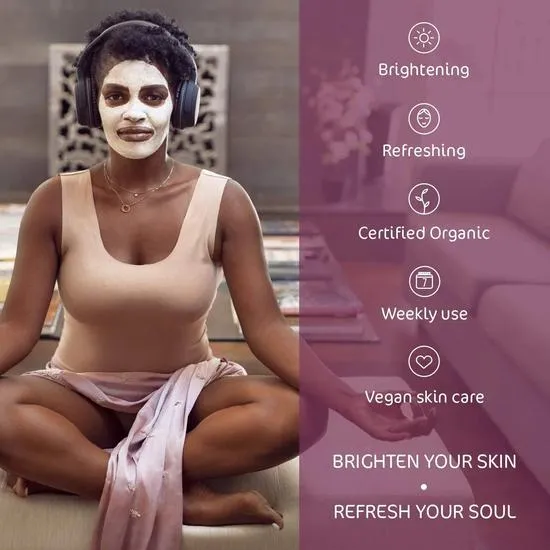 Earth Kiss Inspirations Brightening Organic White Clay Mask With Shilajit, White Clay & Aloe Vera To Brighten Your Skin 10g