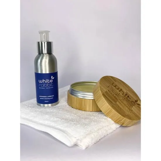White Rabbit Skin Care Naturally Exfoliating Skin Care Set 100ml Cleansing Cream & 100ml Cleansing Balm
