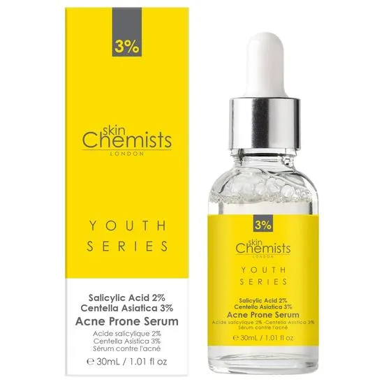 skinChemists Acne Prone Serum Salicylic Acid 2%, Centella Asiatica 3% 30ml x 2