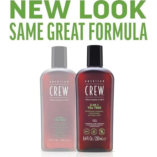 American Crew Hair & Body 3-IN-1 Tea Tree Shampoo, Conditioner & Shower Gel 1000ml