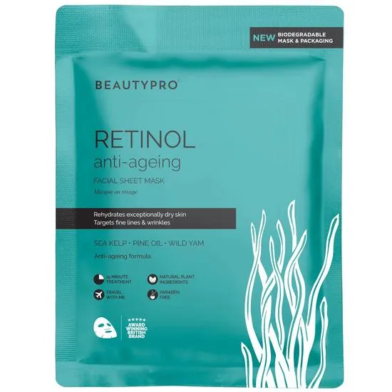 BeautyPro Retinol Anti-Ageing Facial Sheet Mask 22ml