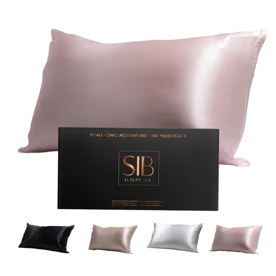 Sleep In Beauty SIB Hyaluronic Acid Infused Silk Pillowcase Classic Champagne