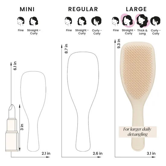 Tangle Teezer The Wet Detangling Large Hair Brush Vanilla Latte