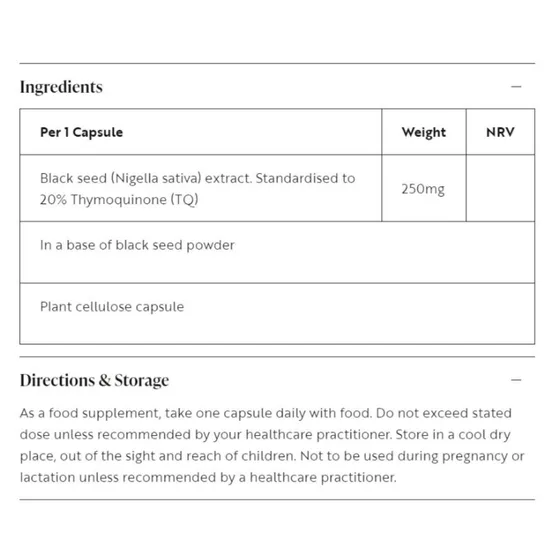 Viridian High Potency Black Seed Extract Capsules 30 Capsules