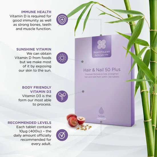 Healthspan Replenish Hair & Nail 50 Plus x 60