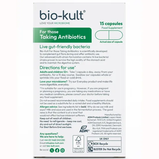 Bio-Kult For Those Taking Antibiotics Capsules 15 Capsules