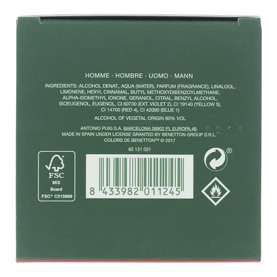 United Colors Of Benetton Colours Man Green Eau De Toilette 100ml