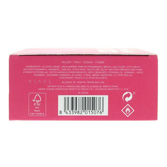 United Colors Of Benetton Colours Pink Eau De Toilette 50ml